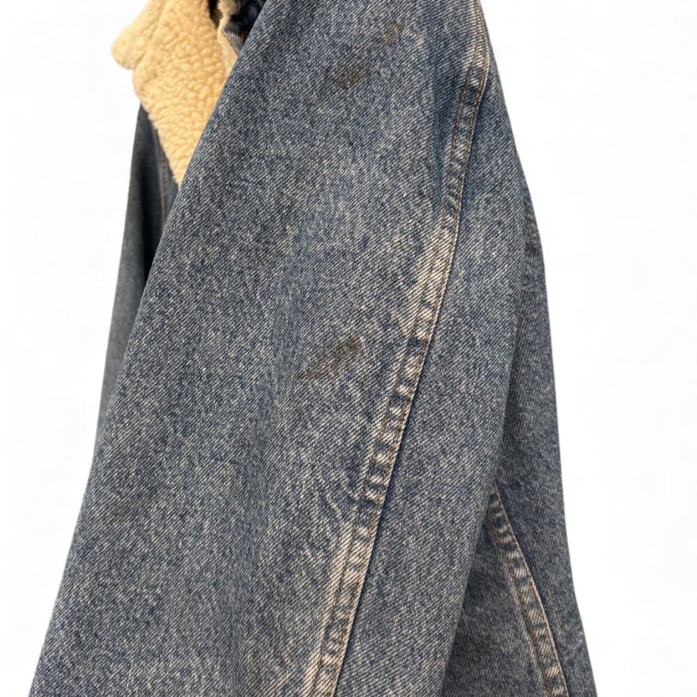 Vintage 80s Levi’s San Francisco Sherpa Lined Denim Trucker Jacket 40L - Picture 16 of 16